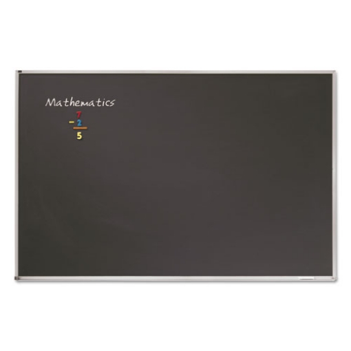 Picture of Porcelain Magnetic Chalkboard, 48 x 36, Black Surface, Silver Aluminum Frame