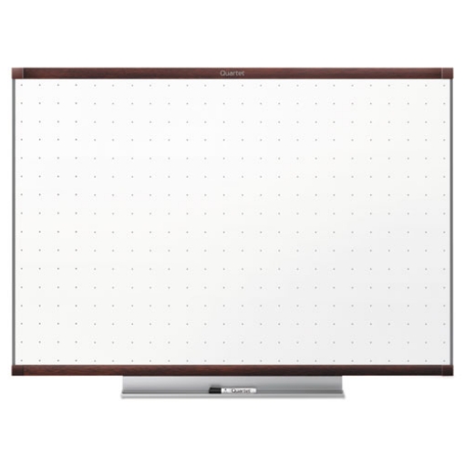 Picture of prestige 2 total erase whiteboard, 72 x 48, white surface, mahogany fiberboard/plastic frame