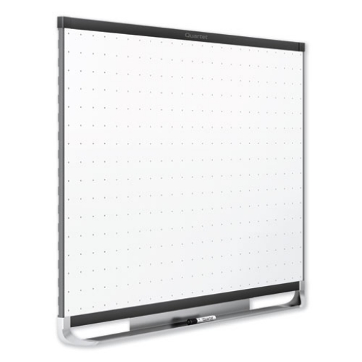 Picture of prestige 2 magnetic total erase whiteboard, 96 x 48, white surface, black aluminum/plastic frame