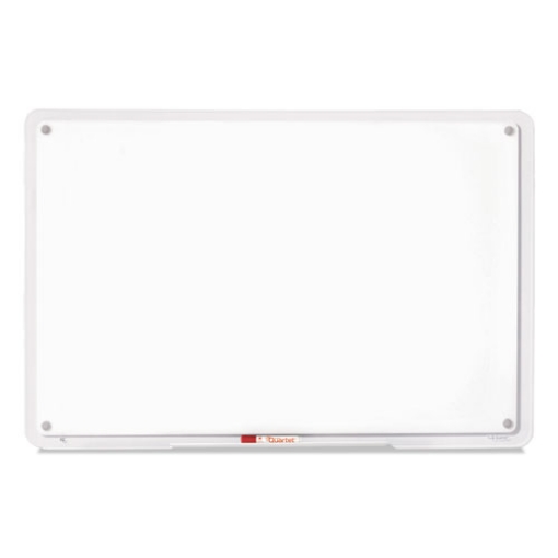 Picture of iq total erase translucent-edge board, 36 x 23, white surface, clear plastic frame