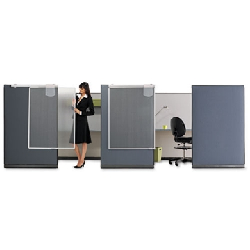 Picture of Workstation Privacy Screen, 36w X 48d, Translucent Clear/silver