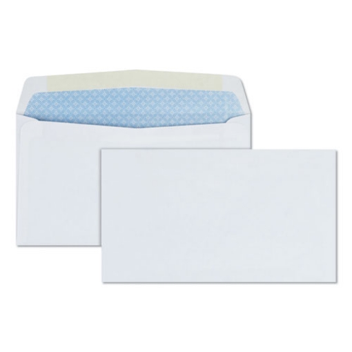 Picture of Security Tint Business Envelope, #6 3/4, Commercial Flap, Gummed Closure, 3.63 x 6.5, White, 500/Box