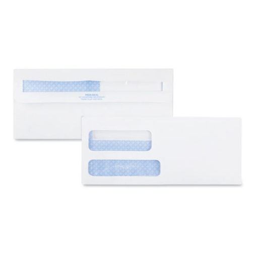 Picture of Double Window Redi-Seal Security-Tinted Envelope, #9, Commercial Flap, Redi-Seal Adhesive Closure, 3.88 x 8.88, White, 500/BX