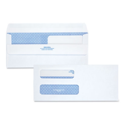 Picture of Double Window Redi-Seal Security-Tinted Envelope, #8 5/8, Commercial Flap, Redi-Seal Closure, 3.63 X 8.63, White, 250/carton