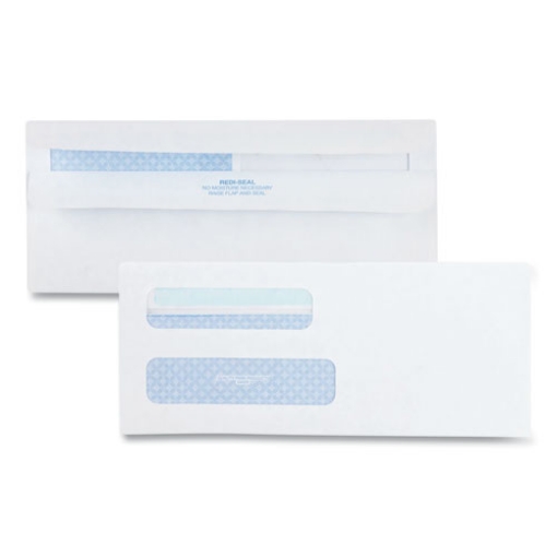 Picture of Double Window Redi-Seal Security-Tinted Envelope, #8 5/8, Commercial Flap, Redi-Seal Closure, 3.63 X 8.63, White, 500/box