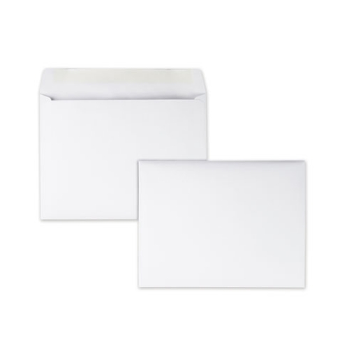 Picture of Open-Side Booklet Envelope, #10 1/2, Hub Flap, Gummed Closure, 9 X 12, White, 100/box