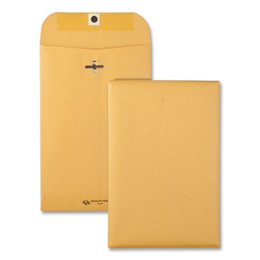 Picture of Clasp Envelope, 32 lb Bond Weight Kraft, #1, Square Flap, Clasp/Gummed Closure, 6 x 9, Brown Kraft, 100/Box