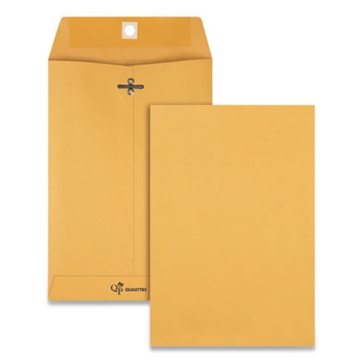 Picture of Clasp Envelope, 32 lb Bond Weight Kraft, #1 3/4, Square Flap, Clasp/Gummed Closure, 6.5 x 9.5, Brown Kraft, 100/Box