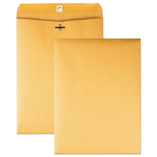 Picture of Clasp Envelope, 28 lb Bond Weight Kraft, #90, Cheese Blade Flap, Clasp/Gummed Closure, 9 x 12, Brown Kraft, 100/Box