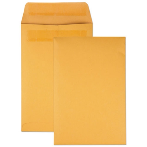 Picture of Redi-Seal Catalog Envelope, #1, Cheese Blade Flap, Redi-Seal Adhesive Closure, 6 x 9, Brown Kraft, 100/Box