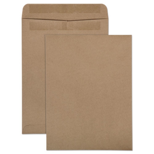 Picture of Recycled Brown Kraft Redi-Seal Envelope, #10 1/2, Cheese Blade Flap, Redi-Seal Adhesive Closure, 9 x 12, Brown Kraft, 100/Box