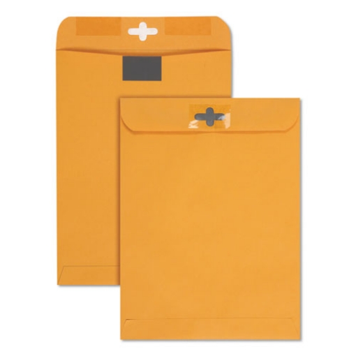 Picture of Postage Saving Clearclasp Kraft Envelope, #90, Cheese Blade Flap, Clearclasp Closure, 9 X 12, Brown Kraft, 100/box