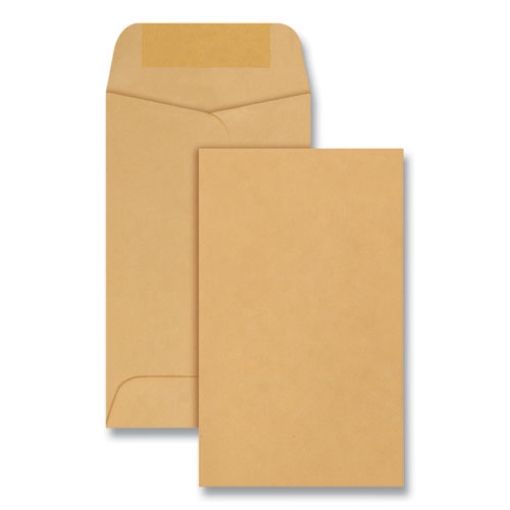 Picture of Kraft Coin And Small Parts Envelope, #3, Square Flap, Gummed Closure, 2.5 X 4.25, Brown Kraft, 500/box