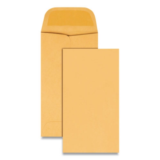 Picture of Kraft Coin And Small Parts Envelope, #5, Square Flap, Gummed Closure, 2.88 X 5.25, Brown Kraft, 500/box