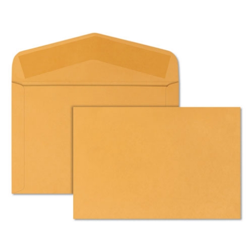 Picture of Open-Side Booklet Envelope, #15, Hub Flap, Gummed Closure, 10 X 15, Brown Kraft, 100/box