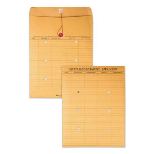 Picture of Brown Kraft String/Button Interoffice Envelope, #97, Two-Sided Five-Column Format, 52-Entries, 10 x 13, Brown Kraft, 100/CT