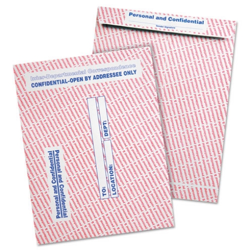 Picture of Gray/red Paper Gummed Flap Personal And Confidential Interoffice Envelope, #97, 10 X 13, Gray/red, 100/box