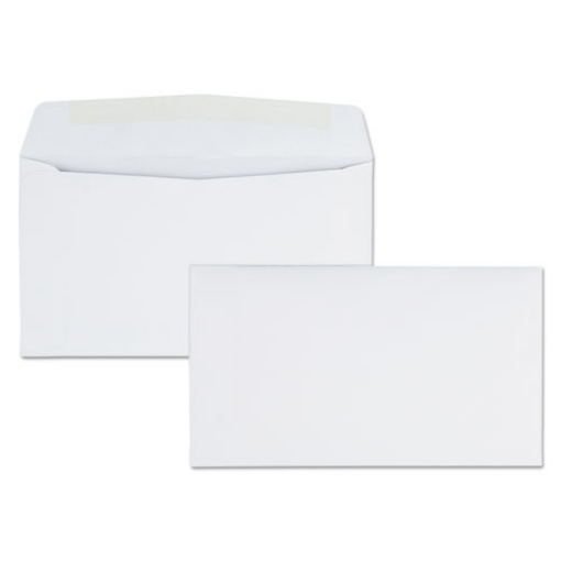 Picture of Business Envelope, #6 3/4, Commercial Flap, Side Seam, Gummed Closure, 24 lb Bond Weight Paper, 3.63 x 6.5, White, 500/Box