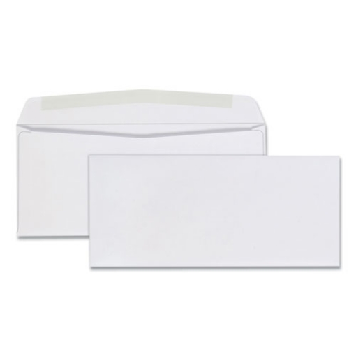 Picture of Business Envelope, #9, Commercial Flap, Diagonal Seam, Gummed Closure, 24 lb Bond Weight Paper, 3.88 x 8.88, White, 500/Box