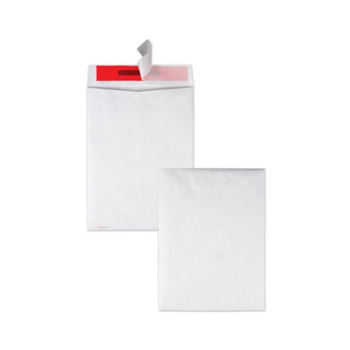 Picture of Tamper-Indicating Mailers Made with Tyvek, #10 1/2, Flip-Stik Flap, Redi-Strip Adhesive Closure, 9 x 12, White, 100/Box