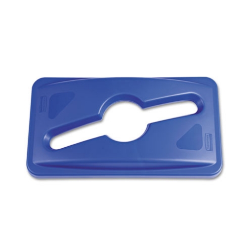 Picture of Slim Jim Single Stream Recycling Top For Slim Jim Containers, 12.1w X 21d X 2.75h, Blue