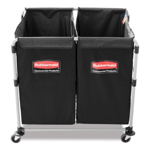 Picture of Collapsible X-Cart Replacement Bag, 4 Bushel, 220 lbs, Vinyl, Black, 2/Carton