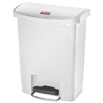 Picture of Streamline Resin Step-On Container, Front Step Style, 8 gal, Polyethylene, White
