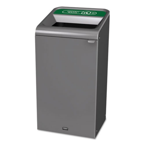 Picture of Configure Indoor Recycling Waste Receptacle, Organic Waste, 23 gal, Metal, Gray