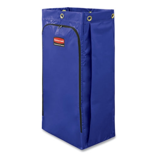 Picture of Vinyl Cleaning Cart Bag, 34 gal, 10.5" x 17.5" x 33", Blue, 4/Carton