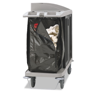 Picture of Zippered Vinyl Cleaning Cart Bag, 25 Gal, 17" X 33", Brown
