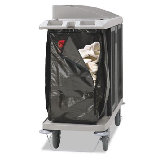 Picture of Zippered Vinyl Cleaning Cart Bag, 25 Gal, 17" X 33", Brown