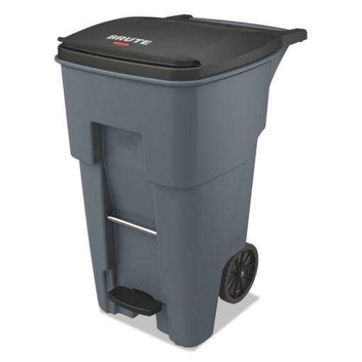 Picture of Brute Step-On Rollouts, 65 gal, Metal/Plastic, Gray