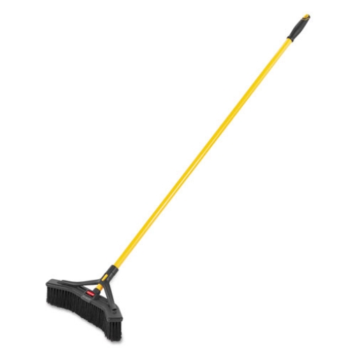 Picture of Maximizer Push-To-Center Broom, Poly Bristles, 18 X 58.13, Steel Handle, Yellow/black