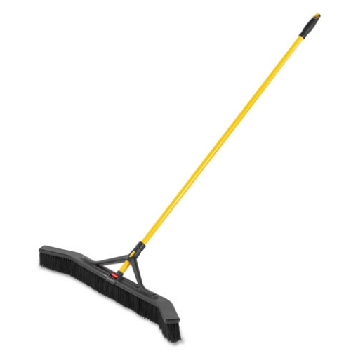 Picture of Maximizer Push-To-Center Broom, Poly Bristles, 36 X 58.13, Steel Handle, Yellow/black