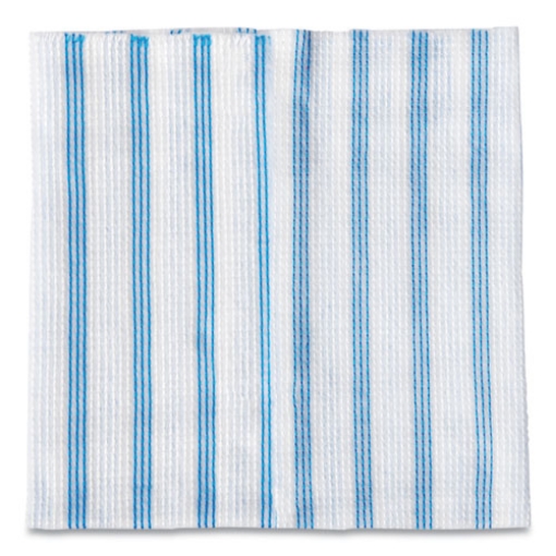 Picture of Disposable Microfiber Cleaning Cloths, 12 x 12, Blue/White Stripes, 600/Carton