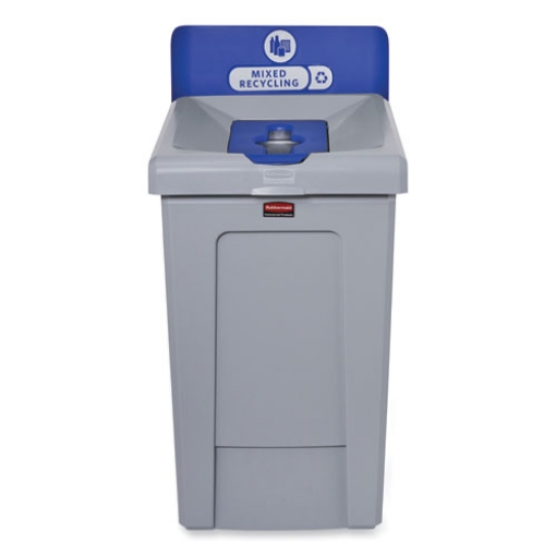 Picture of slim jim recycling station 1-stream, mixed recycling station, 33 gal, resin, gray