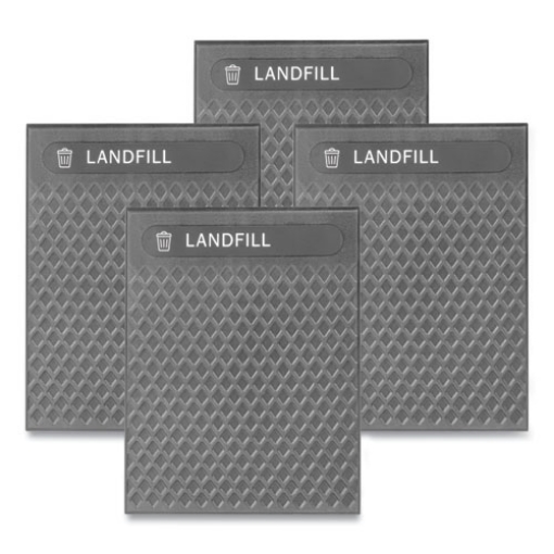 Picture of Medium Prelabeled Landfill Waste Panels for Tailor and Landmark Series Containers, 20.72" x 0.5" x 27.95", Black, 4/Carton