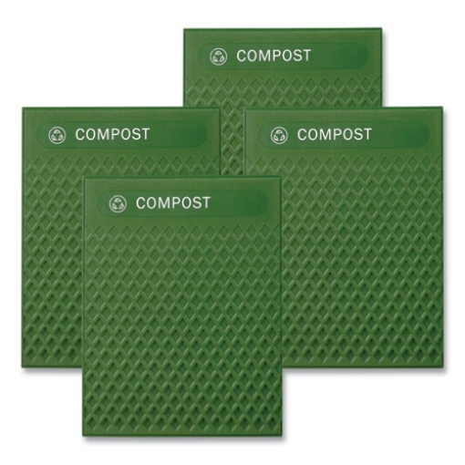 Picture of Medium Prelabeled Compost Waste Panels for Tailor and Landmark Series Containers, 20.72" x 0.5" x 27.95", Green, 4/Carton