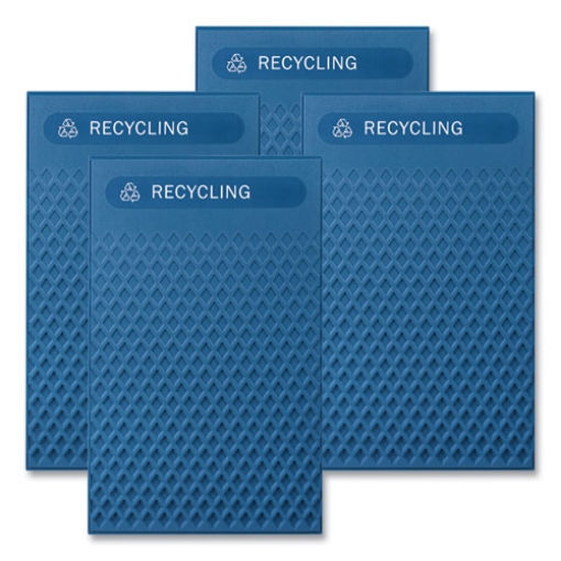 Picture of Large Prelabeled Recycled Waste Panels for Tailor and Landmark Series Containers, 20.72" x 0.5" x 34.33", Blue, 4/Carton