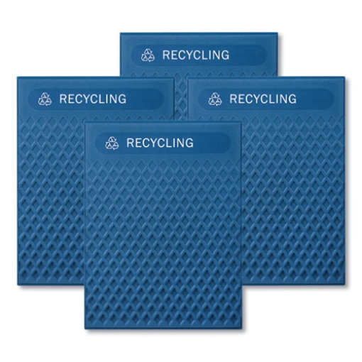 Picture of Medium Prelabeled Recycled Waste Panels for Tailor and Landmark Series Containers, 20.72" x 0.5" x 27.95", Blue, 4/Carton