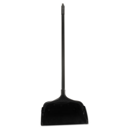 Picture of Lobby Pro Upright Dustpan With Wheels, 12.5w X 37h, Polypropylene With Vinyl Coat, Black