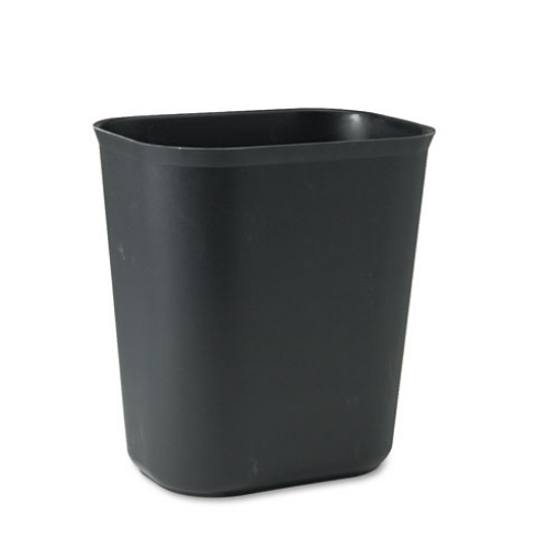 Picture of Fiberglass Wastebasket, 3.5 gal, Fiberglass, Black