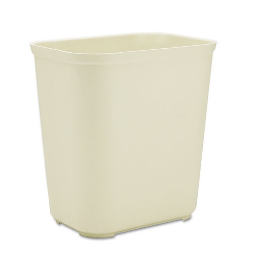 Picture of Fiberglass Wastebasket, 7 gal, Fiberglass, Beige