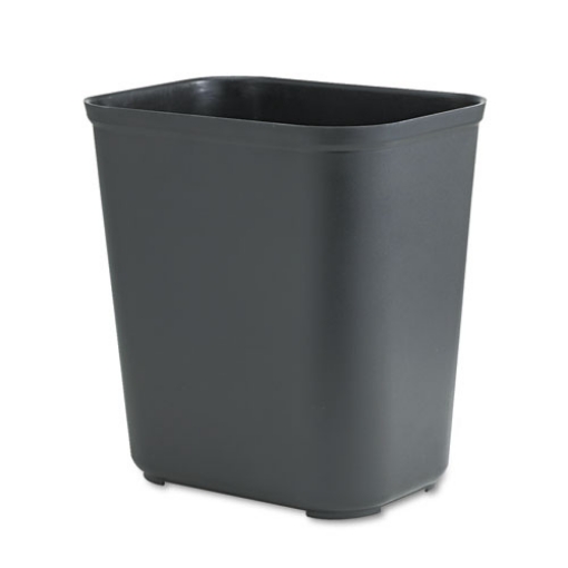 Picture of Fiberglass Wastebasket, 7 gal, Fiberglass, Black