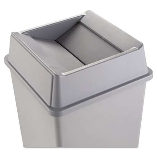 Picture of Untouchable Square Swing Top Lid, Plastic, 20.13w X 20.13d X 6.25h, Gray