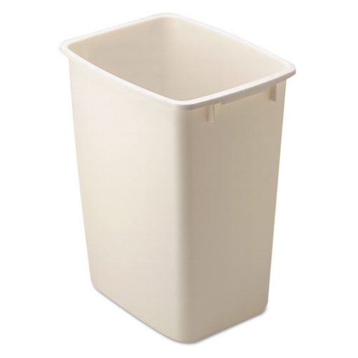 Picture of Open-Top Wastebasket, 9 gal, Plastic, Bisque, 6/Carton