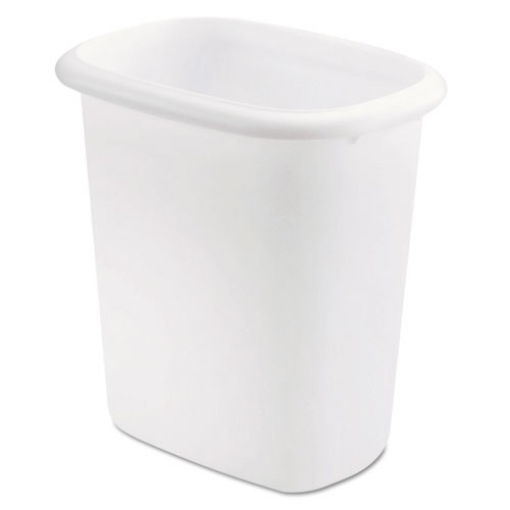 Picture of Open-Top Wastebasket, 6 qt, Plastic, White, 6/Carton