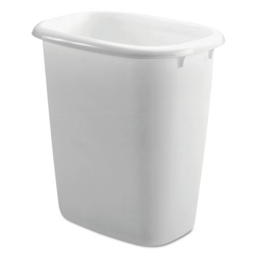 Picture of Open-Top Wastebasket, 14.4 qt, Plastic, White, 6/Carton