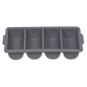 Picture of Cutlery Bin, 4 Compartments, Plastic, 11.5 x 21.25 x 3.75, Plastic, Gray