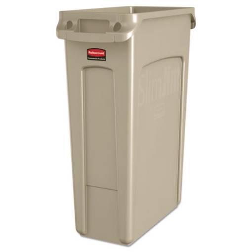 Picture of slim jim with venting channels, 23 gal, plastic, beige